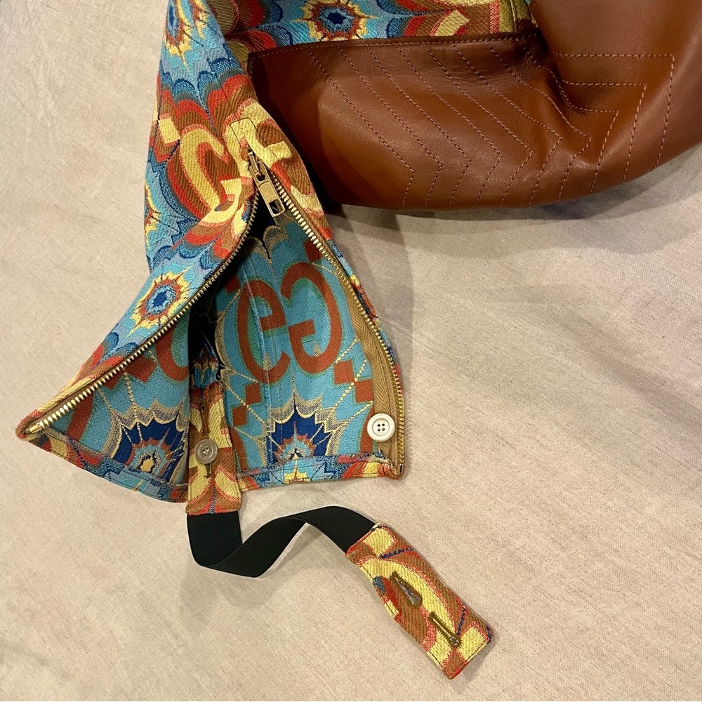 $2950 Gucci Psychedelic GG Logo With Leather Detail Trousers - Picture 8 of 15